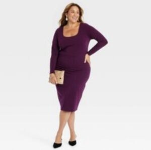 Ava & Viv Long Sleeve Midi Bodycon Dress